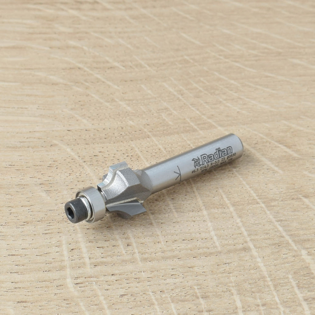 R3 Router Bit 3 Flute Roundover Bit R3.0mm - 1/4
