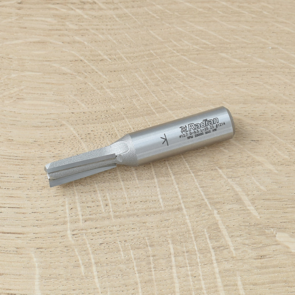 3 Flute Up-shear Plunging Bit Ø9.5 x 25mm - 1/2" Shank