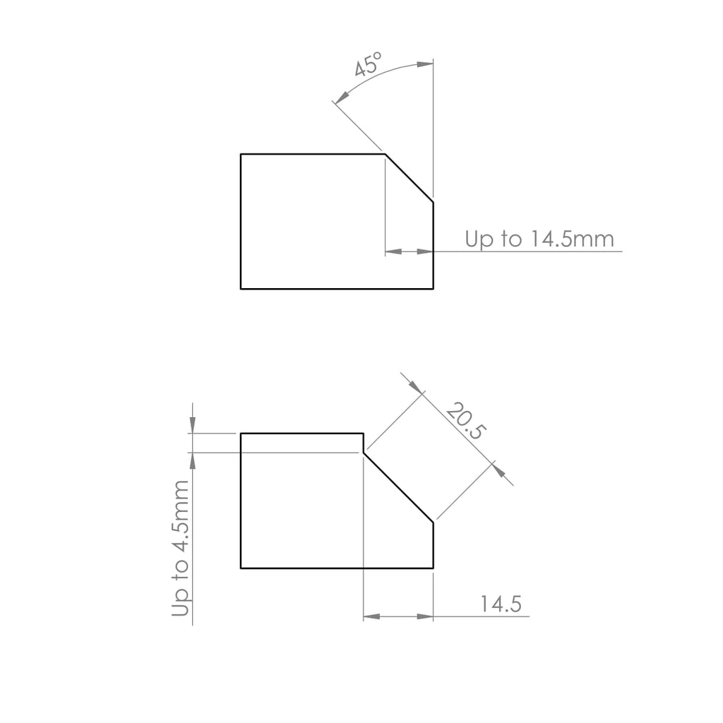 4 Flute Chamfer Bit 45° - 1/2" Shank