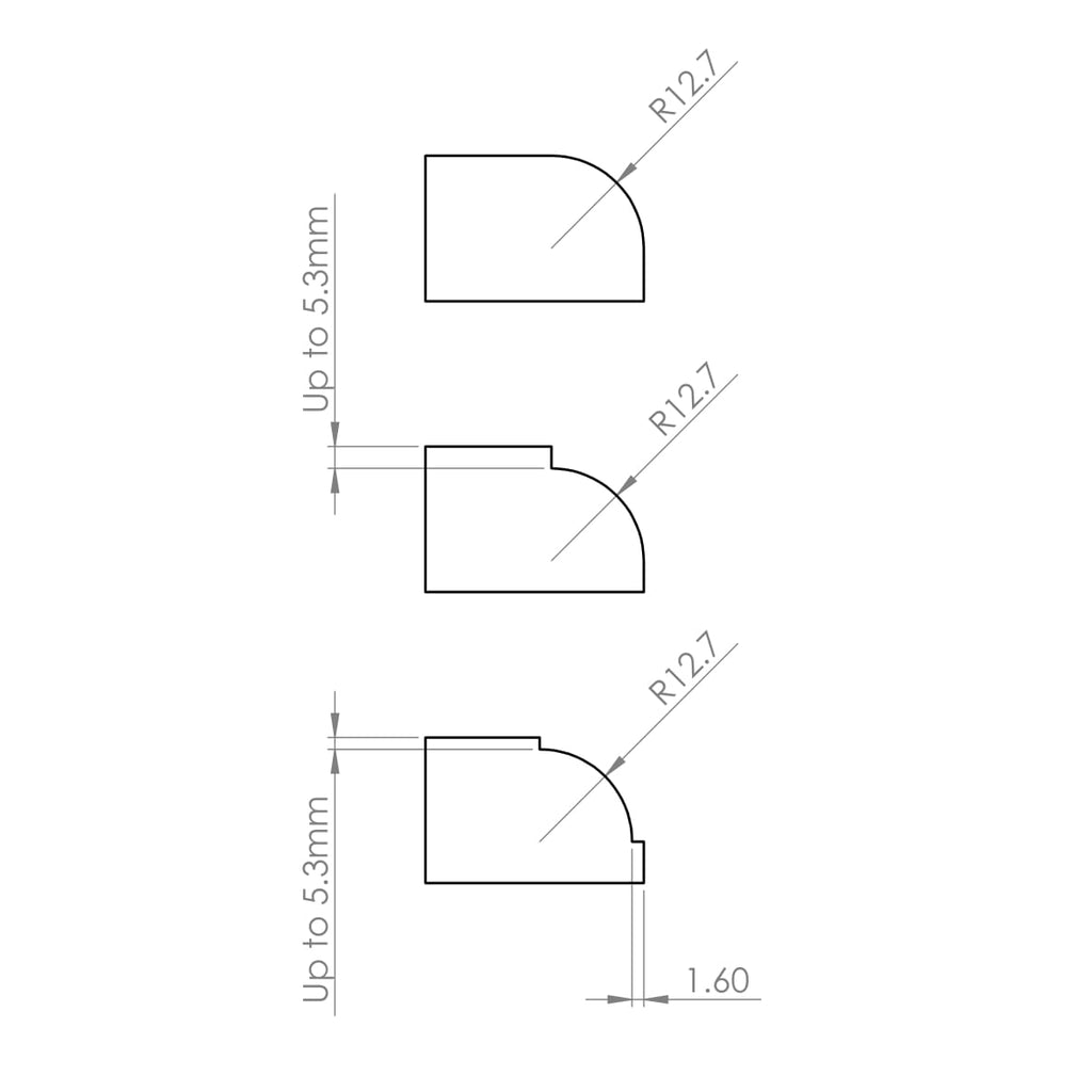 4 Flute Roundover / Ovolo Bit R12.7 - 1/2" Shank