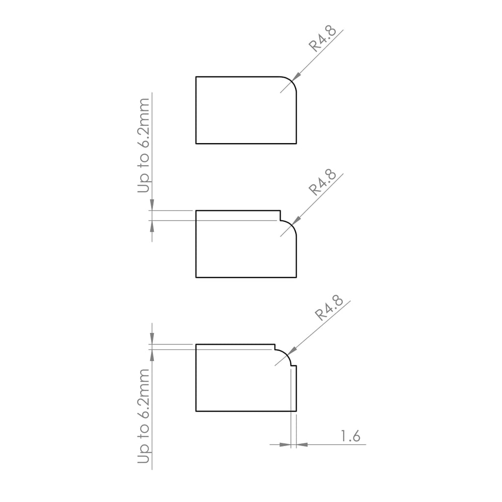 4 Flute Roundover / Ovolo Bit R4.8mm - 1/4" Shank
