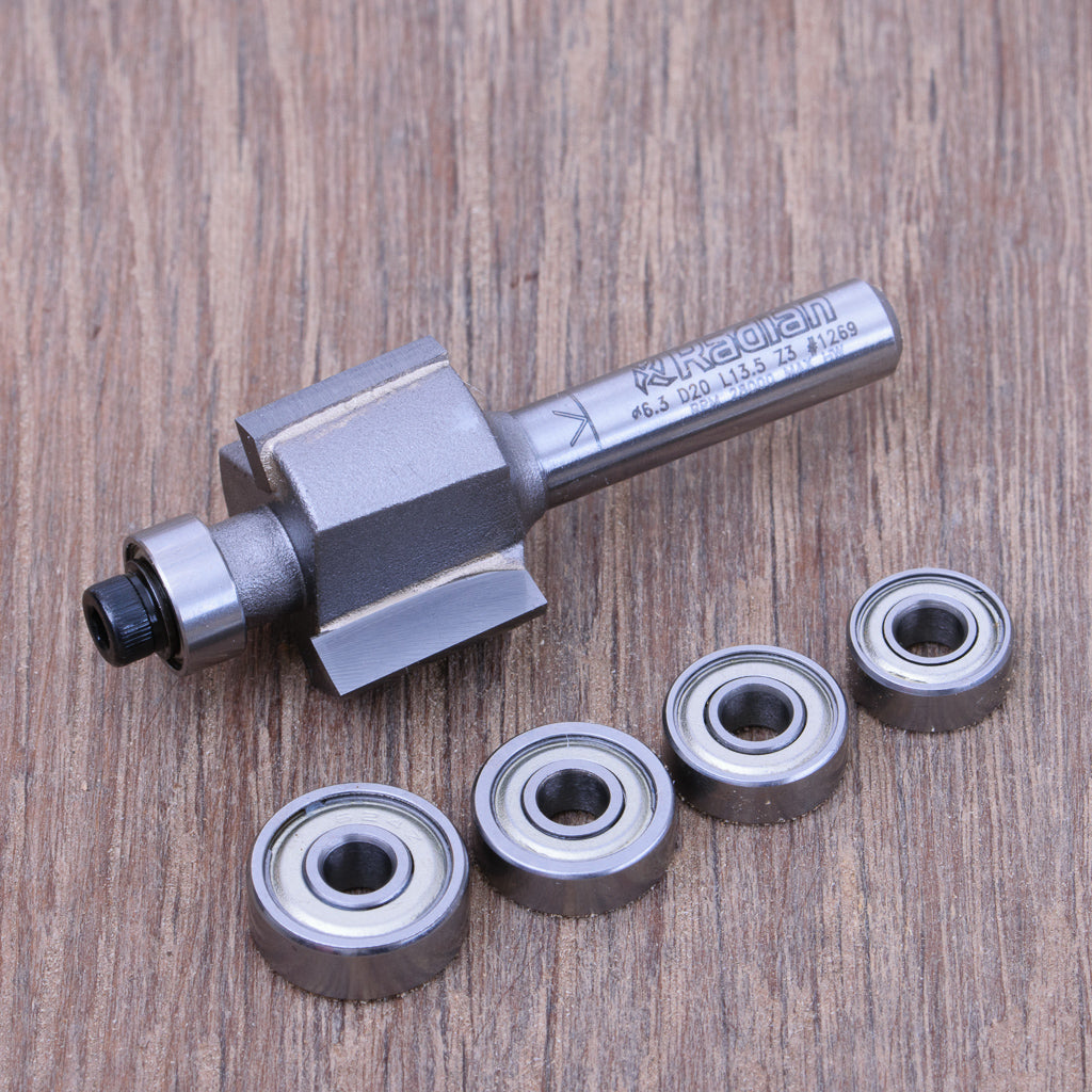 3 Flute Rebate Set 3.5, 4.0, 4.5, 5.0, 5.5mm - 1/4" Shank