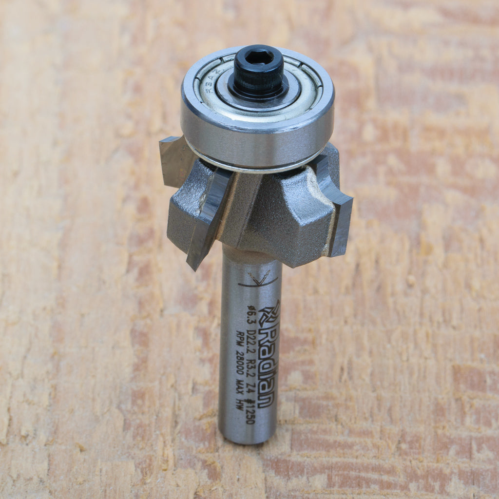 4 Flute Roundover / Ovolo Bit R3.2mm - 1/4" Shank