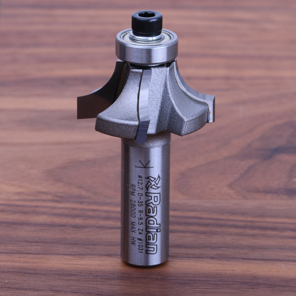 4 Flute Roundover / Ovolo Bit R9.5mm - 1/2" Shank