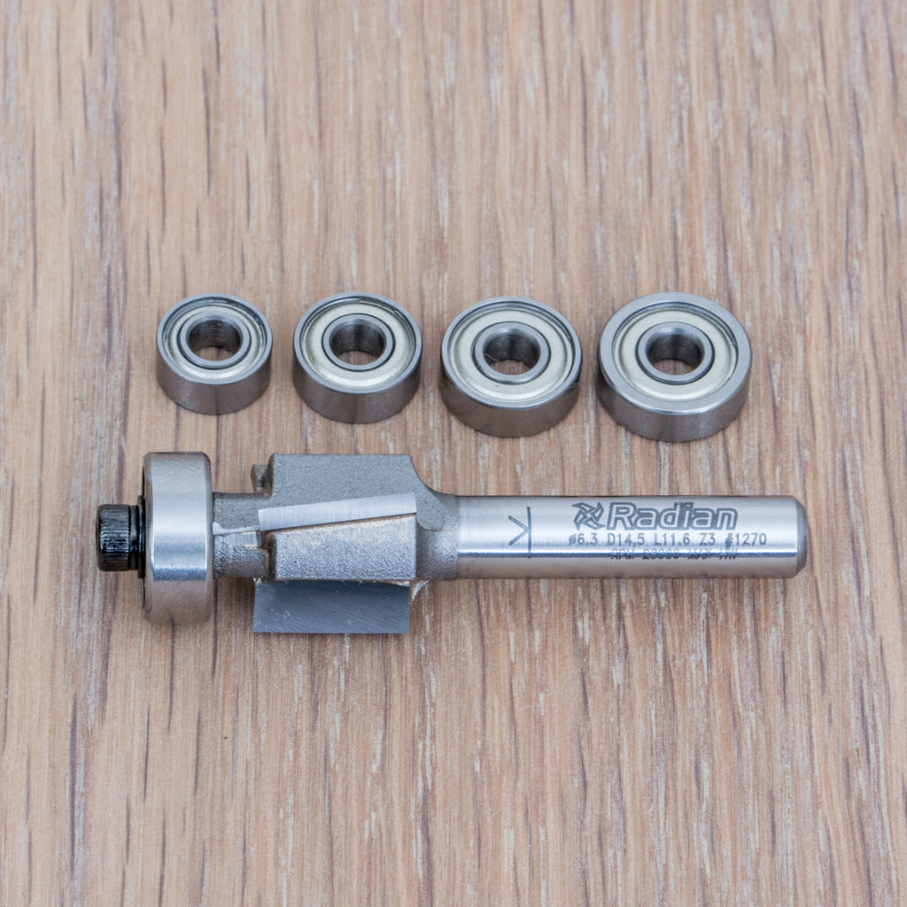 3 Flute Rebate Set 0.75, 1.25, 1.75, 2.25, 2.75mm - 1/4" Shank