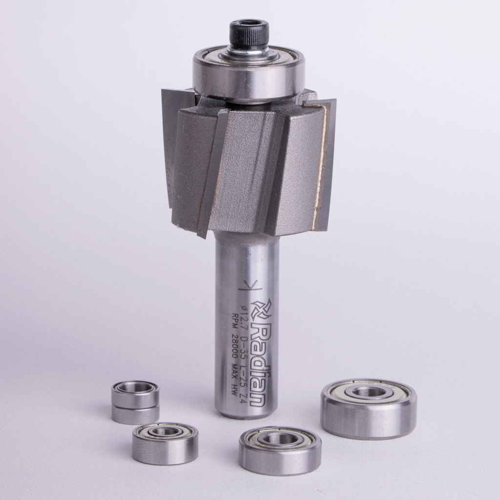 4 Flute Rebate Set 6.4, 7.9, 9.5, 11.1 & 12.7mm - 1/2" Shank