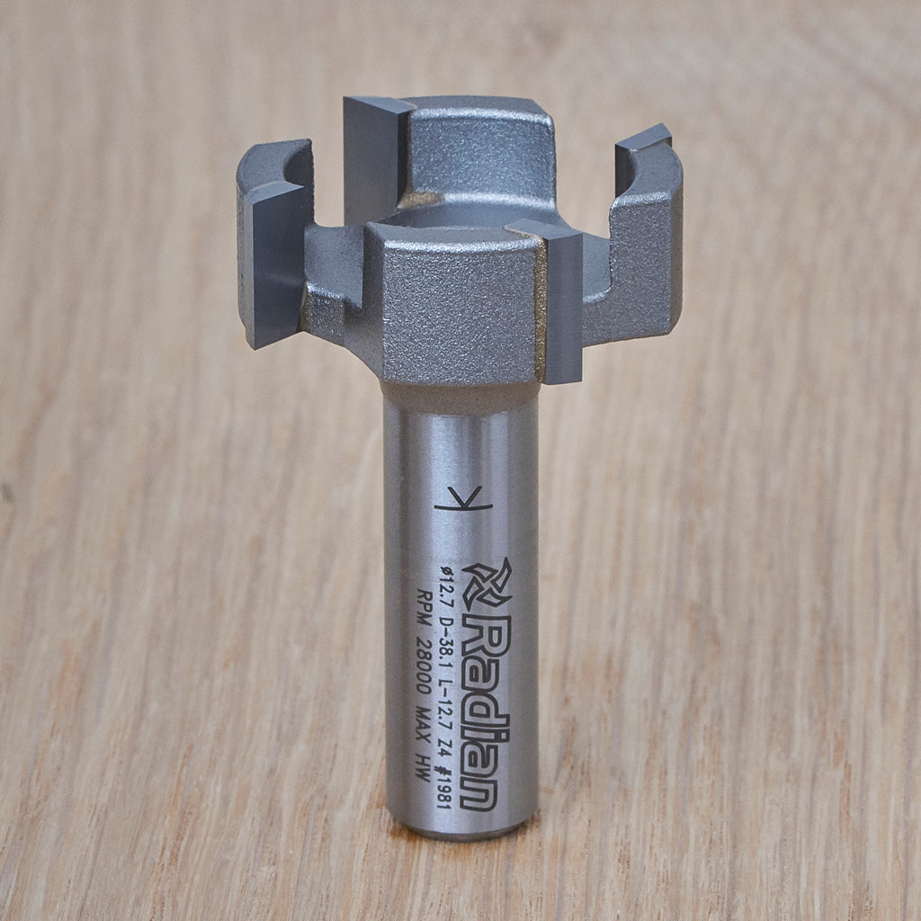 4 Flute Surfacing Bit Ø38 x 12.7mm - 1/2" Shank